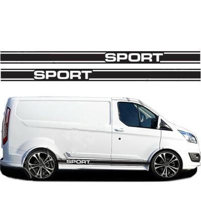 China Business/Luxury CAR Sticker Personality For Ford Transit Custom Sport Side Racing SWB LWB Stripes Graphics f-032 Decals for sale