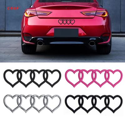 China Business/Luxury Four Loves Heart Rear Trunk Badge Emblem Logo Decal Sticker Replacement For Audi Car Logo Decal Car Tail Label A3 A4 A6 LQ5 for sale