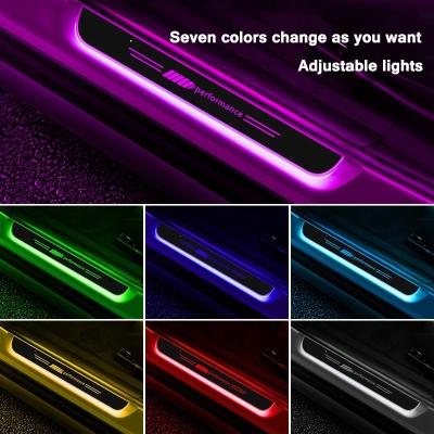 China Luxury Car Door Entry Light Logo Projector Laser Lamp For BMW Nissan Tesla USB LED Welcome Pedal Scuff Plate No Wiring for sale