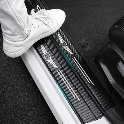 China Business/Luxury Carbon Fiber Car Sticker Strip Decorative Car Door Sill For Hyundai Genesis G80 G70 G90 GV80 Accessories for sale