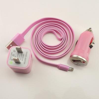 China 3IN1 Data Sync USB Cable(3FT) + Car Charger +AC Wall Plug For Apple iPhone 5,5S,5C for sale