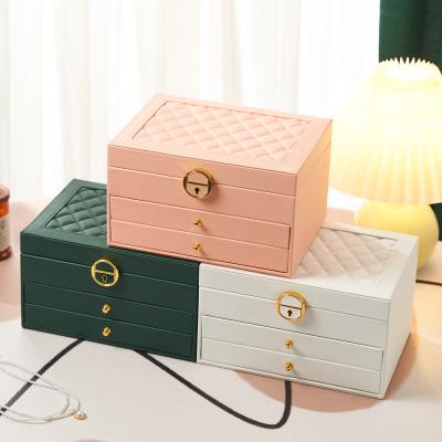 China Newest Fashion Luxury Jewelry Necklace Pouch Leather Bracelet Jewelry Packaging Box Case White Velvet Organizer Gift for sale