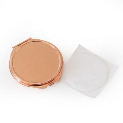 China Sublimation Magnifying Blank Make Up Foldable Mirror Pocket Mirror Cosmetics Makeup Mirror for sale