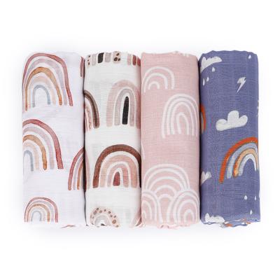 China Good quality PORTABLE muslin wrap 70% bamboo baby blanket swaddle120*120 muslin wrap blankets for sale