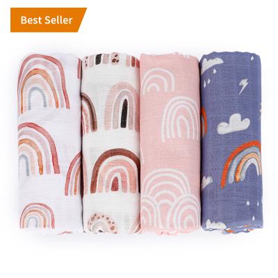 China PORTABLE Netting High Quality Breathable Baby Organic Bamboo Wrap Wrap Custom Muslin Wrap Blankets for sale