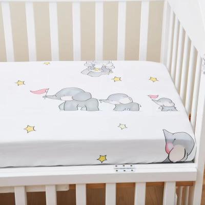 China Muslin Crib Sheet 100% Cotton Soft Machine Washable Super Sustainable Muslin Baby Sheet Machine Fitted Crib Sheet for sale