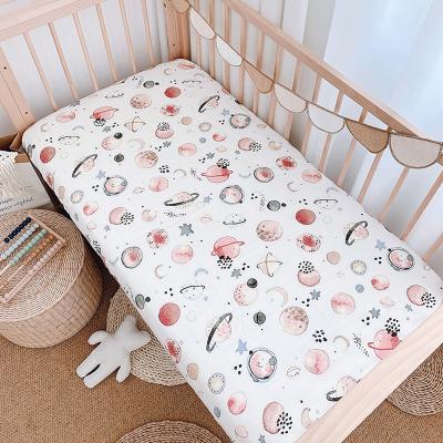 China Viable Customized Printed 100% Polyester Newborn Baby Crib Fitted Crib Sheet Baby Crib Sheet for sale