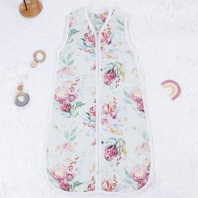 China OEM Breathable Cotton Muslin Sleeping Bag Sleeping Suit Breathable Newborn Bamboo Sack for sale