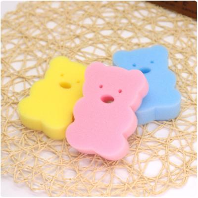 China All Natural Lovely Bear Cartoon Design Netting Colorful Tianyi Baby Sponge for sale