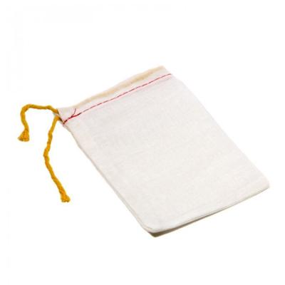 China Printing Plain White Cotton Muslin Pouch Bag Recyclable Customized Canvas Drawstring for sale