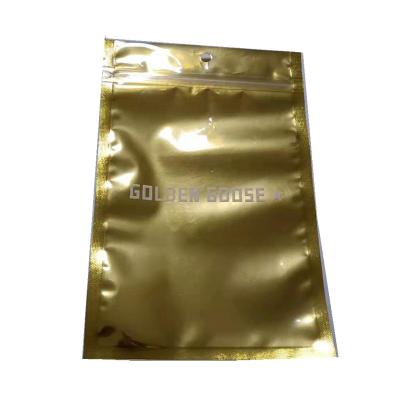 China Global Best Selling Gold Moisture Proof Side Zippered Sealed Food Packaging Bags for sale