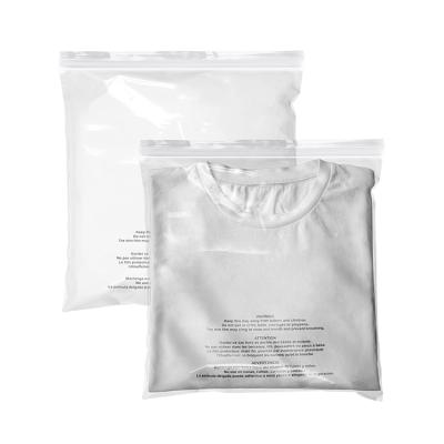 China Durable Warning Printed Moisture Proof Plastic Bags Zipper Bag Clear Plastic Polybag With Zipper for sale