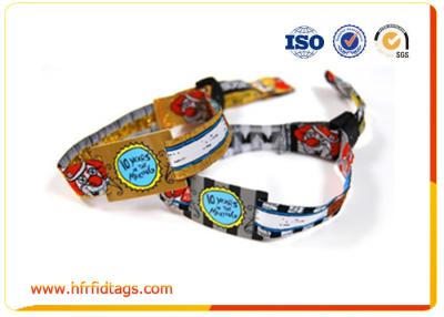 China Single Custom Festival Rfid Woven Fabric Wristband For Events for sale