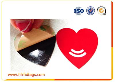 China Heart Shape Printing Anti Metal NFC Sticker Tags For Nfc Purpose for sale