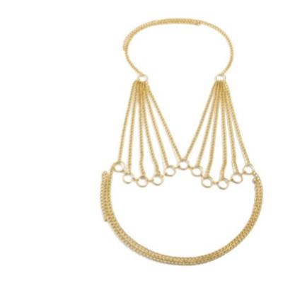 China 2021Club Disposable Underwear Metal Party Sexy Lingerie Women Chain Lift Up Chain Gold Bra Chain and Body Jewelry for sale