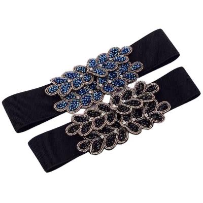 China 2022 Madame Fashion Skinny Crystal Beaded Jewelry Wide Waist Belt Promotion Gift Present For Paris Fashion Show for sale