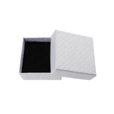 China Custom Plain Rectangular Paper Cardboard Mini White Jewelry Gift Packaging Display Box for sale