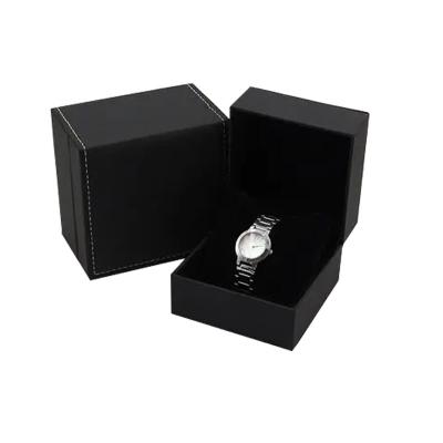 China Black Luxury Leather Watch Box Storage Gift Box Packaging Watch Display Strap Organizer Good Quality PU Watch/Jewelry Custom Logo for sale