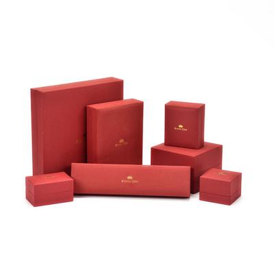 China Display Custom Red Luxury Paper Box Jewelry Bangle Earring Pendant Boxes With Logo for sale