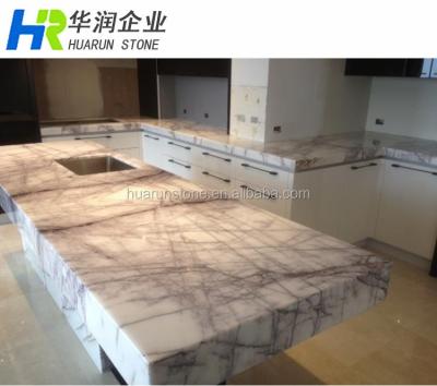 China Luxury Bathroom Vanity Top Italy Milas Lilac White Marble Countertops With Green Veins for sale