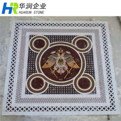 China Traditional Red Marble Pattern Stone Floor Medallion for sale