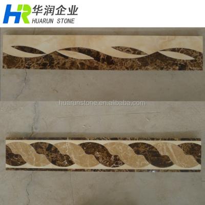 China Emperador Brown Marble Floor Border Designs Customize for sale