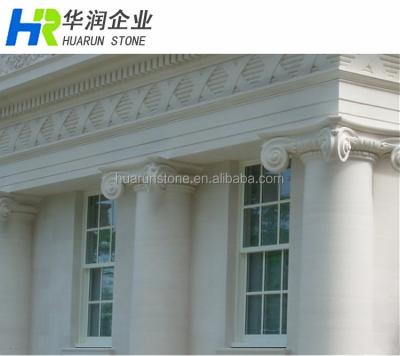 China Solid Moca Cream Beige Lime Column With Ionic Capital for sale