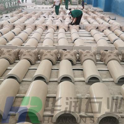 China classic natural stone limestone column capital column lime for sale