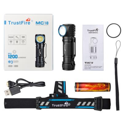 China TrustFire MC18 Outdoor Activities Lighting USB Rechargeable Headlight Flashlight for sale