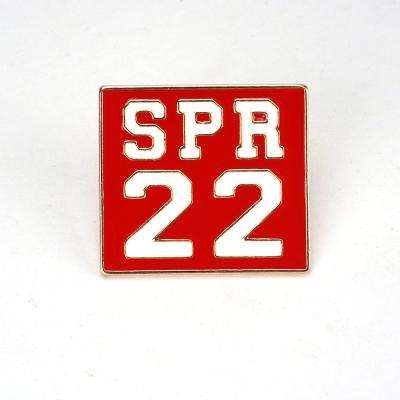 China High Qualiy Newcomer Sorority Enamel Brooch Square SPR 22 Red Lapel Pin Brooch Wholesale for sale