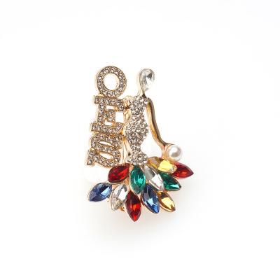 China High Qualiy Fashion Women Jewelry OES Star Girl Mermaid Brooch Oriental Rhinestone Easter Brooches Order for sale