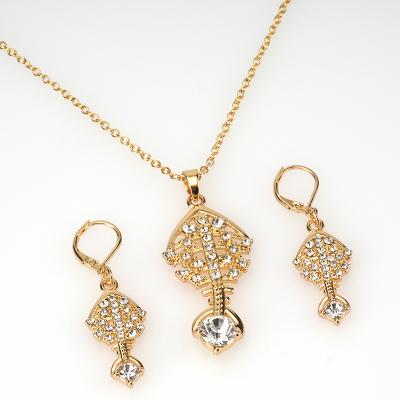 China High Quality Gold Plating Jewelry Women Jewelry Set High Quality 18k Gold Plating Diamond Jewelry Set for sale