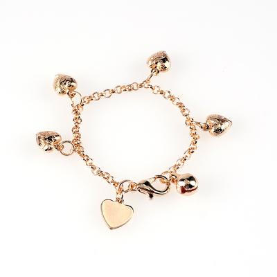 China CLASSIC hot sale customization collection gold plated heart symbol charm chain bracelet for baby for sale