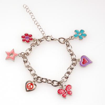 China Hot Sale Fashion Alloy Enamel Charm Bracelet Custom Made Charm Bracelet For Women for sale