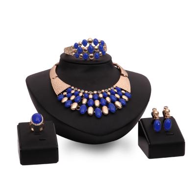 China High Quality Gold Jewelry Set Statement Costume Jewelry Set 4pcs Fashion Jewelry Sets Necklace for sale