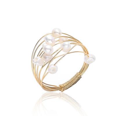 China High Quality Natural Freshwater Pearl Rings Original 14K Gold Pearl Rings For Women Jewelry Designers for sale