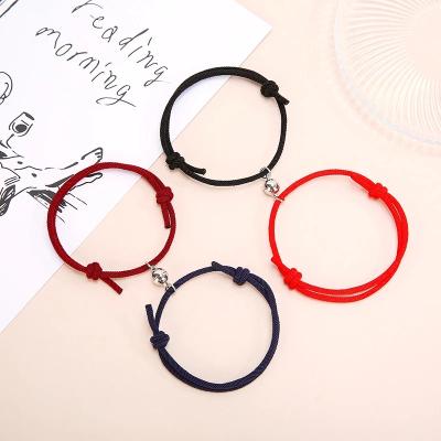 China High Quality Paired Bracelets European Charms Love Small Couples Hands Necklace Couples Magnet Bangle Bracelet for sale