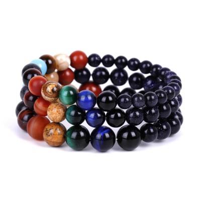 China FASHIONABLE Eight Planets Beads Space Natural Stone Yoga Universe Bracelet Solar Chakra Bracelets For Men Jewelry for sale