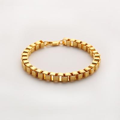 China High Quality Hip Hop Jewelry 18K Gold Stainless Steel Chain Link Bracelet for sale