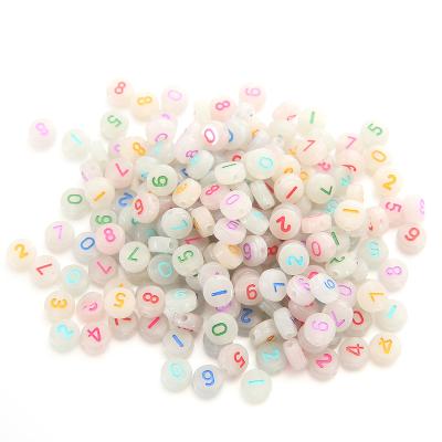 China DIY Jewelry Making Findings 100pcs 4*7mm Plastic Luminous Alphabet Beads Letter Acrylic Beads For Jewelry Making And Children's Educational Toys for sale