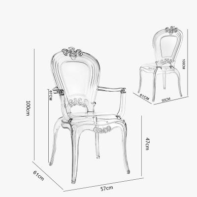 China Wholesale Wedding Decoration Hot Selling Transparent Princess Chair Acrylic Crystal Dining Chair Wedding Stool For Wedding for sale