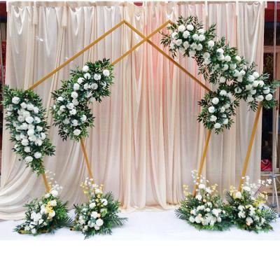 China High Quality Metal Iron Arch Prop Flower Stand Pentagon Pentagon Wedding Events Party Geometric Wedding/Party Wedding for sale