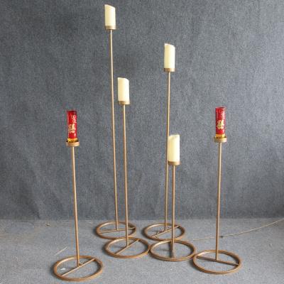 China Wholesale Candle Holder Candle Holder Wedding Decoration Gold Led Candlestick Metal Candlestick For Party Wedding Event for sale