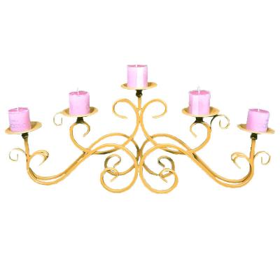 China Wedding Decoration Stand Weddings Factory Direct Candlestick Candlestick Metal Floral Candlestick For Party Wedding Event for sale