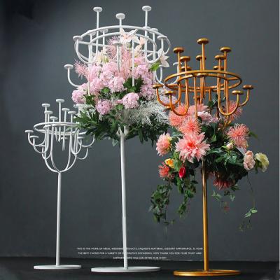 China Wholesale Metal Gold Candlestick Floor Stand Wedding Decoration Candle Holder Candle Holder Tall Sturdy for sale