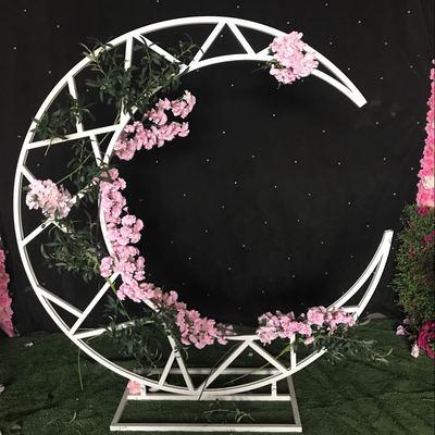 China Wedding / Wholesale Wedding Party Events Decoration Backdrop Metal Frame Moon Boat Backdrop Flower Stand Wedding for sale