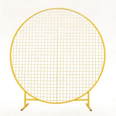 China High Quality Wedding/Party Crafts Metal Circle Grid Stand For Wedding Party Events Stage Decoration Round Mesh Backdrop for sale