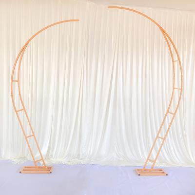 China Wedding / Wedding Party 2.1m Metal Arch Party Self Made Backdrop Decoration Stage Centerpiece Set Flower Stand Crescent Shape for sale