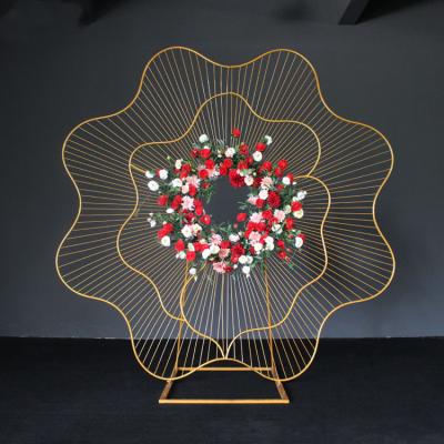 China Wedding / Party New Design Wedding Props Background Luminous Flower Stand Background Decoration Wrought Iron Sets for sale