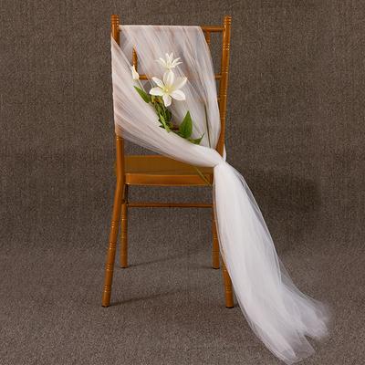 China Wedding Back Iron Dessert Table Decoration Chair Chat Gauze Wedding Chair Decorations Sash Rustic Wedding Decoration Sash Cheesecloth Chair Cover Boho for sale